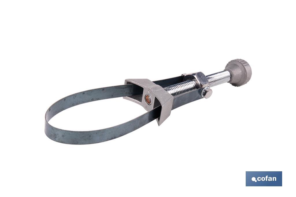 Adjustable oil filter wrench with steel band | Diameters available: Ø65 and Ø105mm  - Cofan