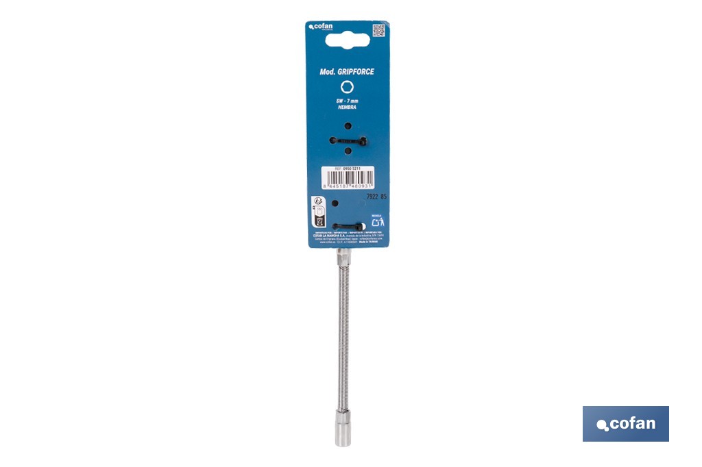 Destornillador flexible con hexágono Gripforce SW hembra - Cofan