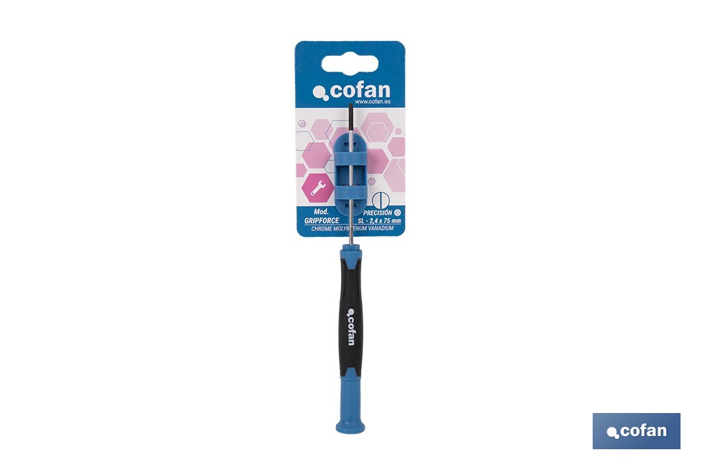 Destornillador de alta precisión plano Gripforce - Cofan
