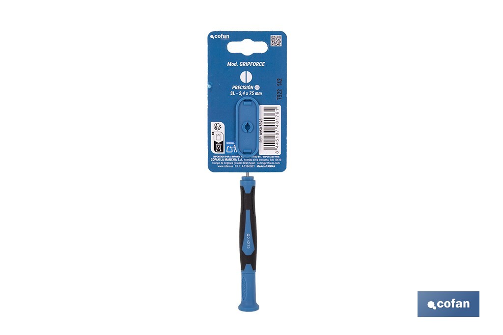 Destornillador de alta precisión plano Gripforce - Cofan