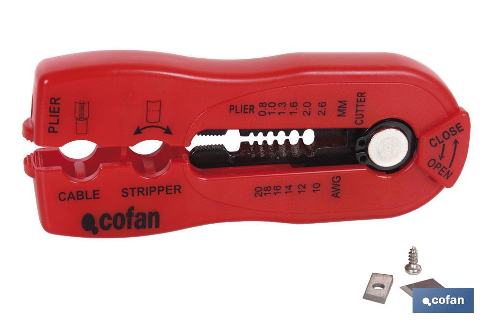 Multifunction wire stripper | Cutting diameter between 0.8-2.6mm | Size: 120mm - Cofan