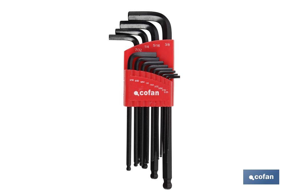 Set de LLaves de Allen de Bola en Pulgadas | 13 piezas | Acero Cromo vanadio - Cofan