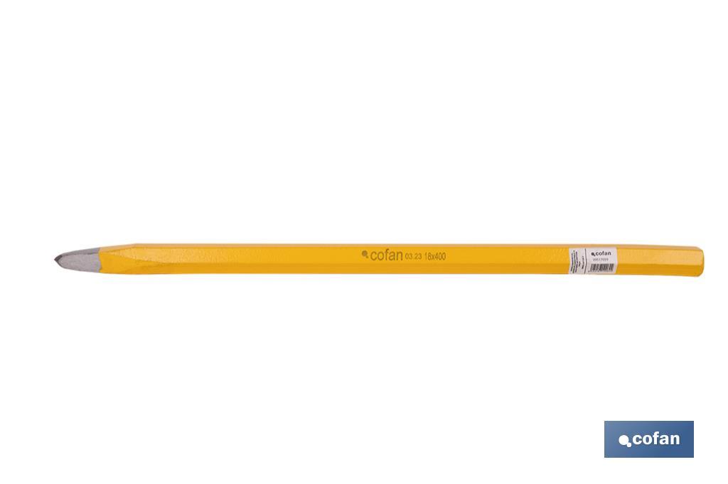 Puntero de construcción sin mango protector | Medidas desde 16 x 200 mm hasta 20 x 500 mm - Cofan
