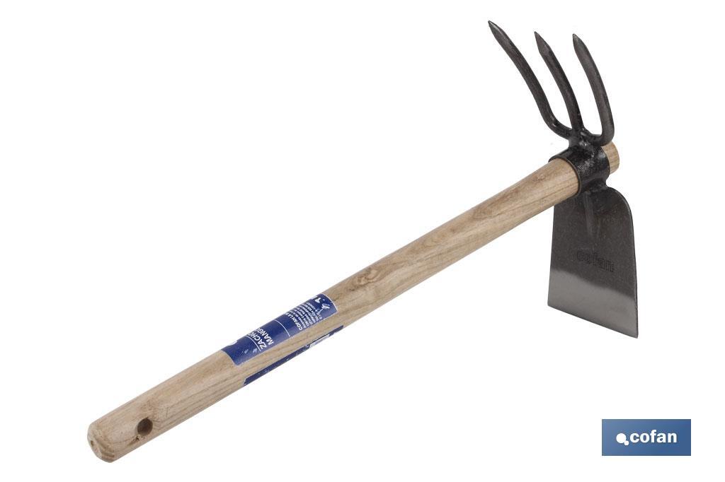 Double headed hoe with three prongs | Suitable for agricultural and gardening works | Size: 80 x 230mm - Cofan