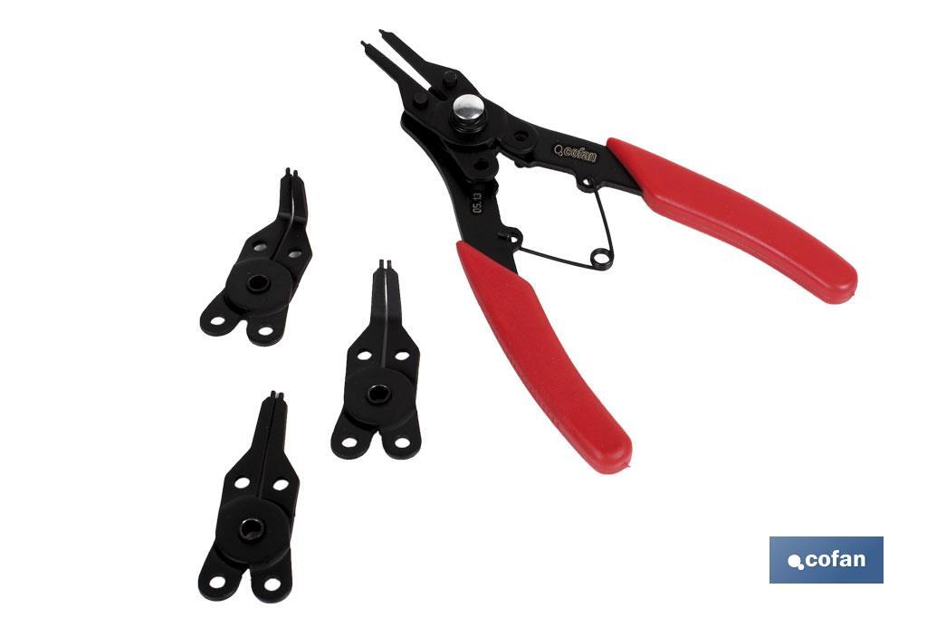 Pliers with interchangeable heads | Includes 4 different multifunctional heads | Length: 256mm - Cofan