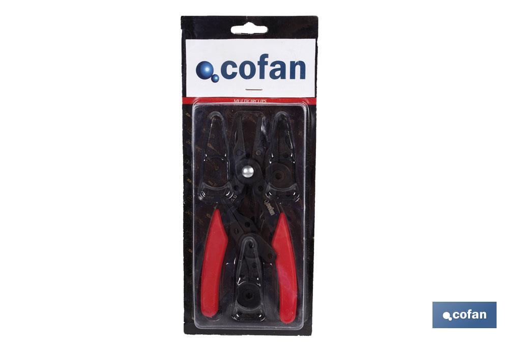 Pliers with interchangeable heads | Includes 4 different multifunctional heads | Length: 256mm - Cofan
