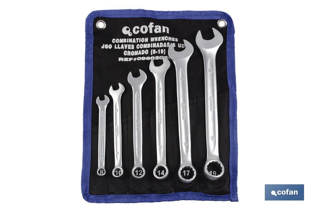 Set of 26 combination spanners | Chrome-vanadium steel | Includes sizes from SW 6 to SW 32mm - Cofan
