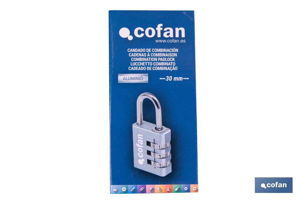 Candado de combinación con 3 dígitos | Seguridad para uso diario - Cofan