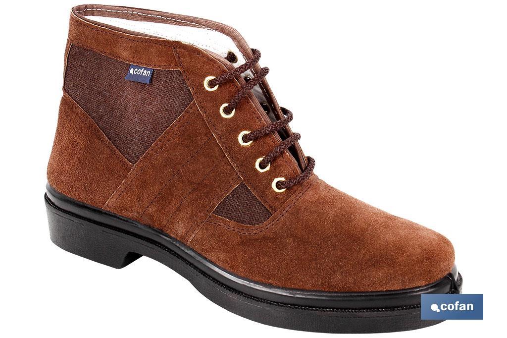 Split Suede/Canvas Boot | Manglar Model | Brown | Rubber Sole - Cofan