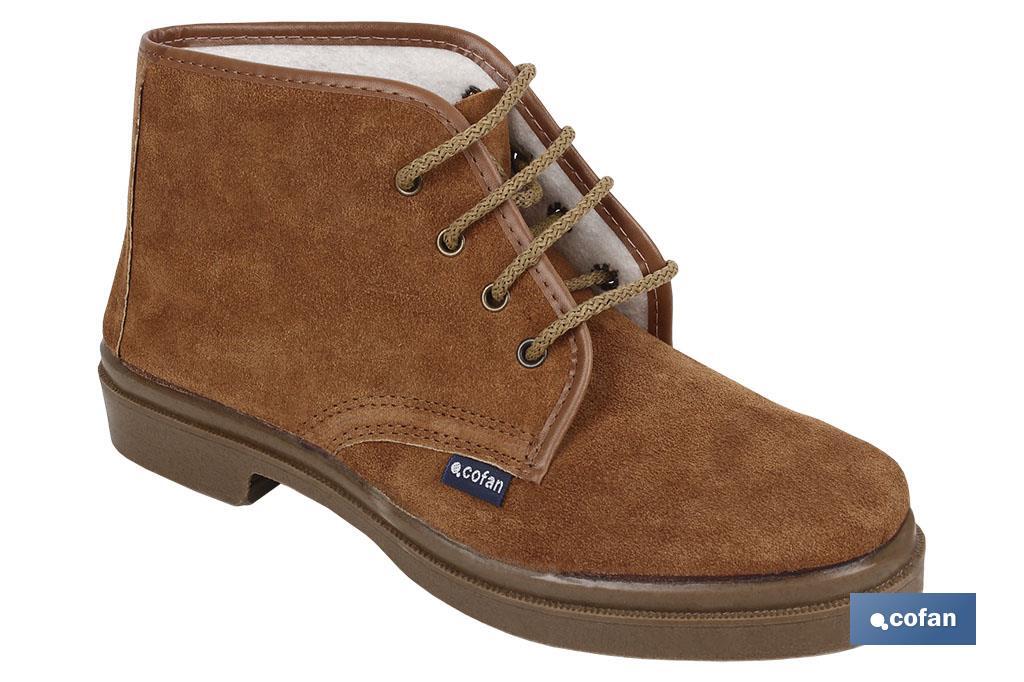 Split Suede Boot | With Shoelace | Delta Model | Work Boots | Rubber Sole - Cofan