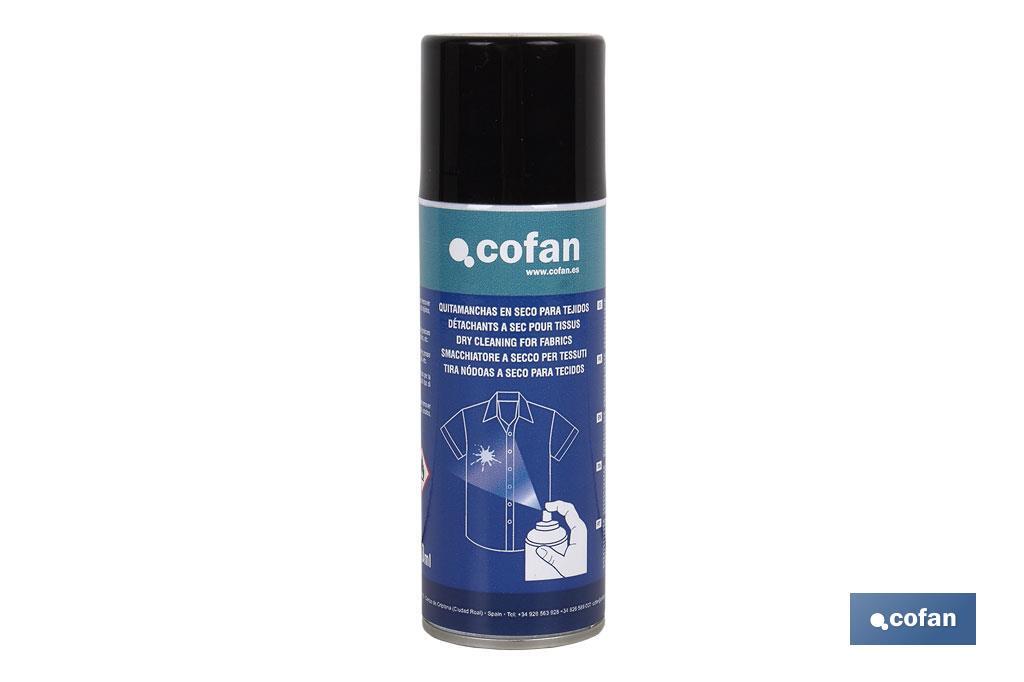 Spray Quitamanchas para tejidos 200 ml | Base disolvente | Absorbe y disuelve - Cofan