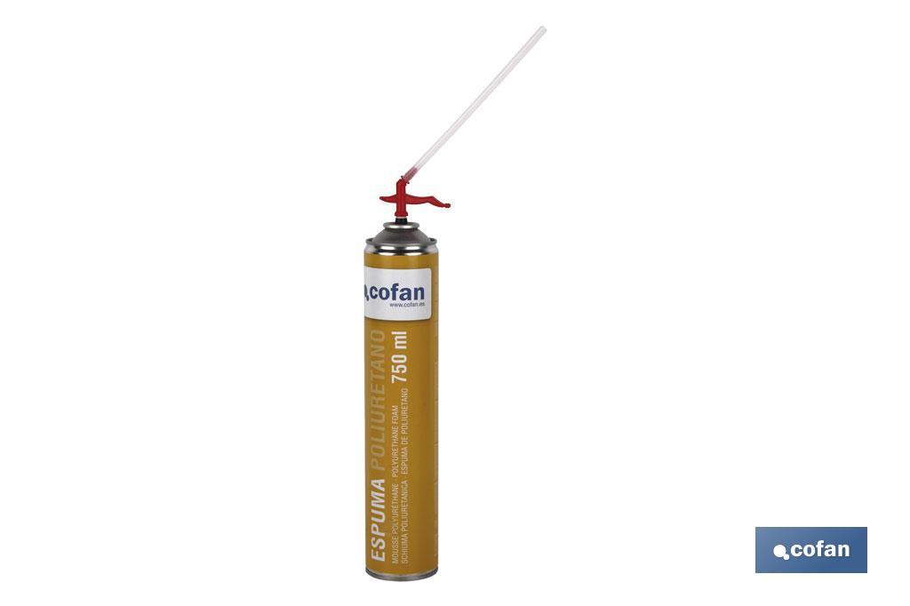Polyurethane foam | Spray of 750ml | Manual application through expandable thin tube 45l - Cofan