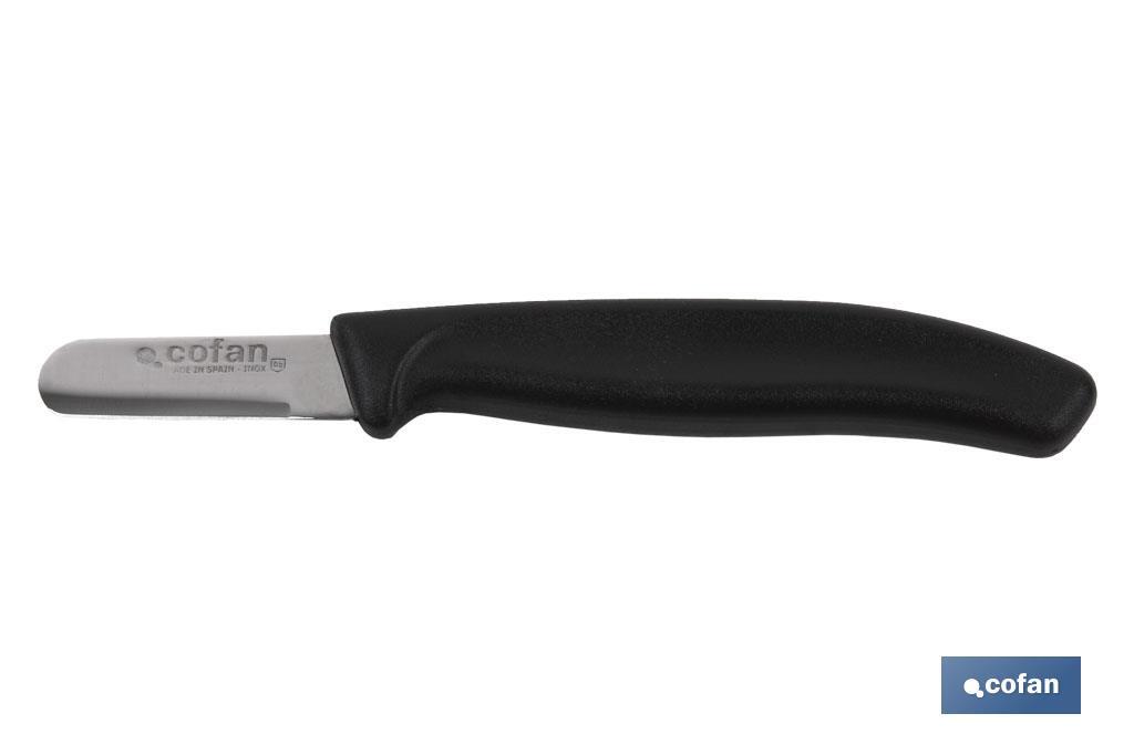 Harvest knife | 12-unit pack | Round point | Blade size: 4,5cm | Black handle - Cofan