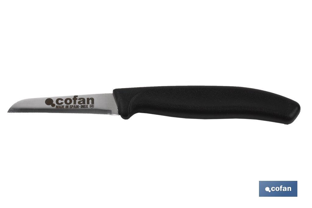 Harvest knife | 12-unit pack | Wharncliffe point model | Blade size: 6.5cm | Black handle - Cofan