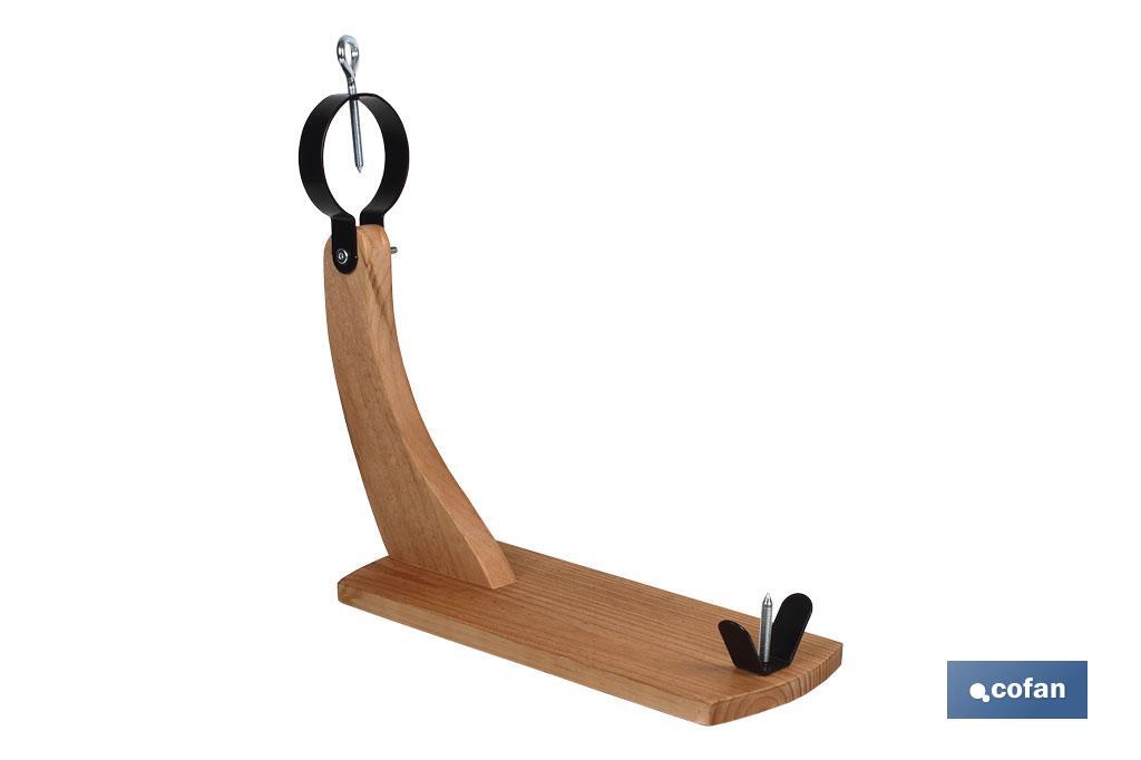 Gondola-shaped ham holder | Wooden ham holder | Size: 37.5 x 16.8 x 60cm - Cofan