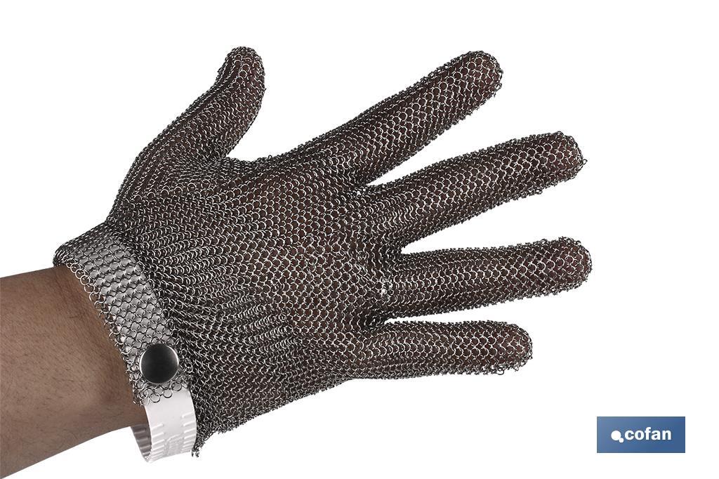 Guante Anticorte | Malla Fabricada en Acero Inox. | Guante de Metal para Trabajo de Seguridad | Talla M, L y XL |