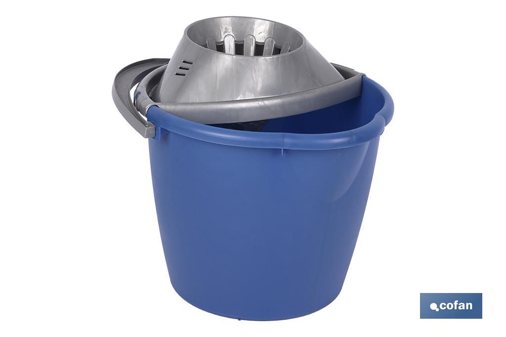 Bucket + Wringer | Blue | Ergonomic plastic handle - Cofan