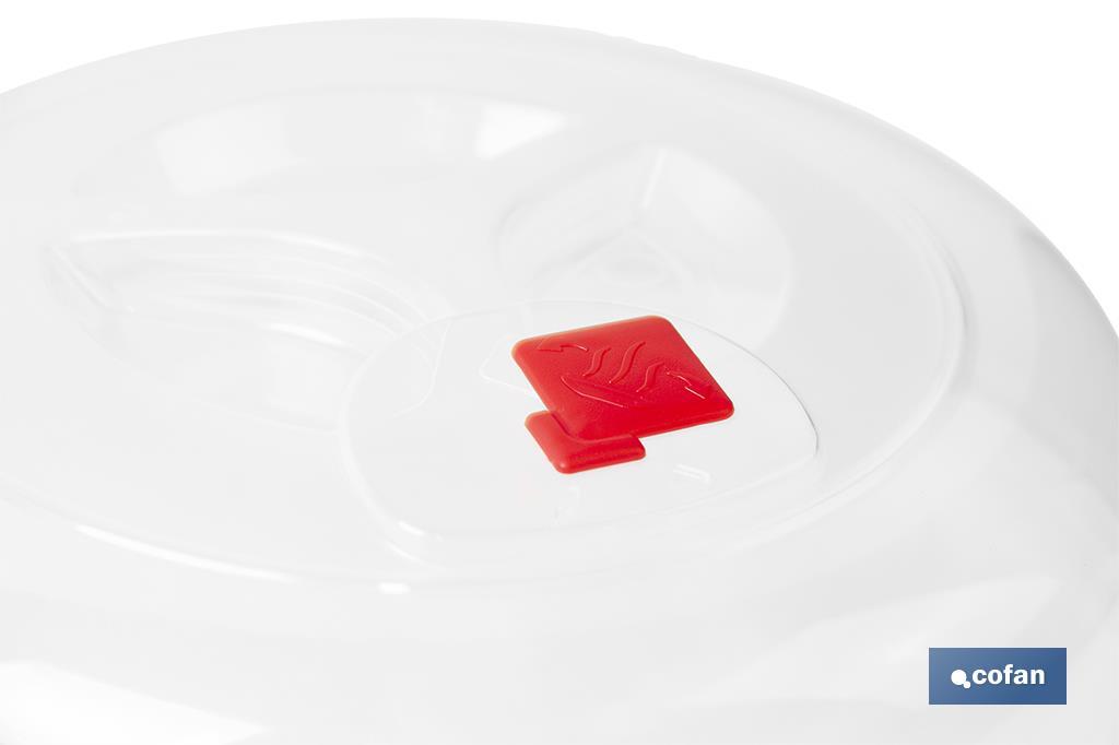 Tapa de Microondas | Modelo Udai | Fabricada en Polipropileno Transparente | Medidas: 26,5 x 8,2 cm - Cofan
