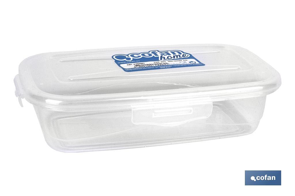 Rectangular Lunch Box | Clear | Marnai Model | Size: 18 x 10.5 x 4.5cm | Polypropylene - Cofan