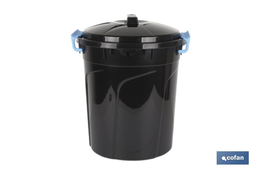 Cubo de Basura, Color Negro, Capacidad 21 L, Con Asas de Cierre  Incorporadas, Cubo de Basura con Tapa