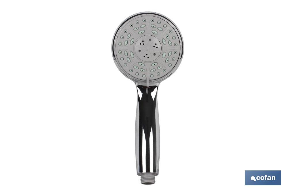 Hand-held shower head | Chrome plating | 3 Spray modes | Size: 22 x 10cm - Cofan