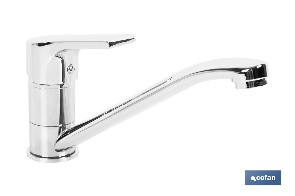 Single-handle sink tap | Low spout | Ross Model | Brass | Size: 12 x 25 x 4cm - Cofan