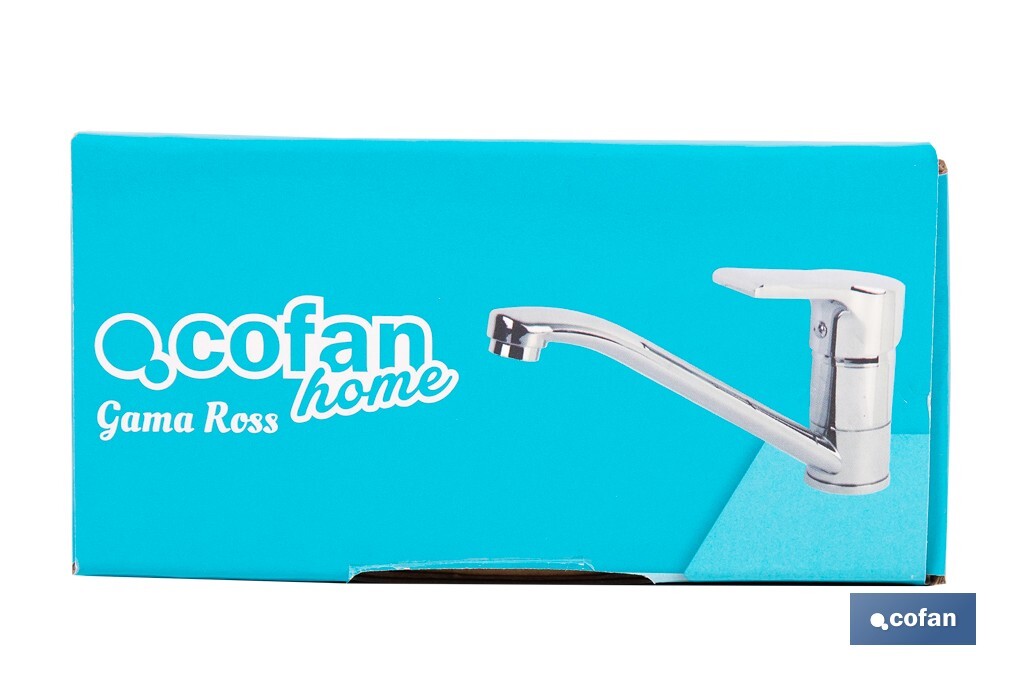 Single-handle sink tap | Low spout | Ross Model | Brass | Size: 12 x 25 x 4cm - Cofan
