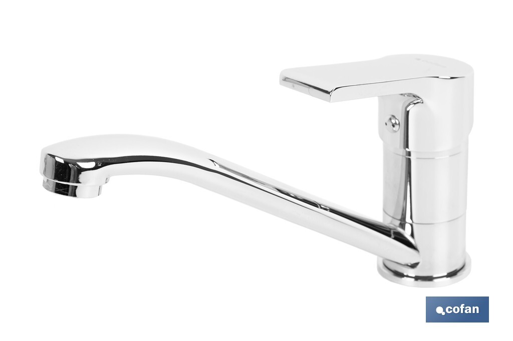 Single-handle sink tap | Low spout | Ross Model | Brass | Size: 12 x 25 x 4cm - Cofan
