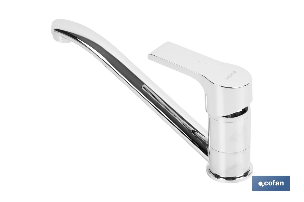 Single-handle sink tap | Low spout | Ross Model | Brass | Size: 12 x 25 x 4cm - Cofan