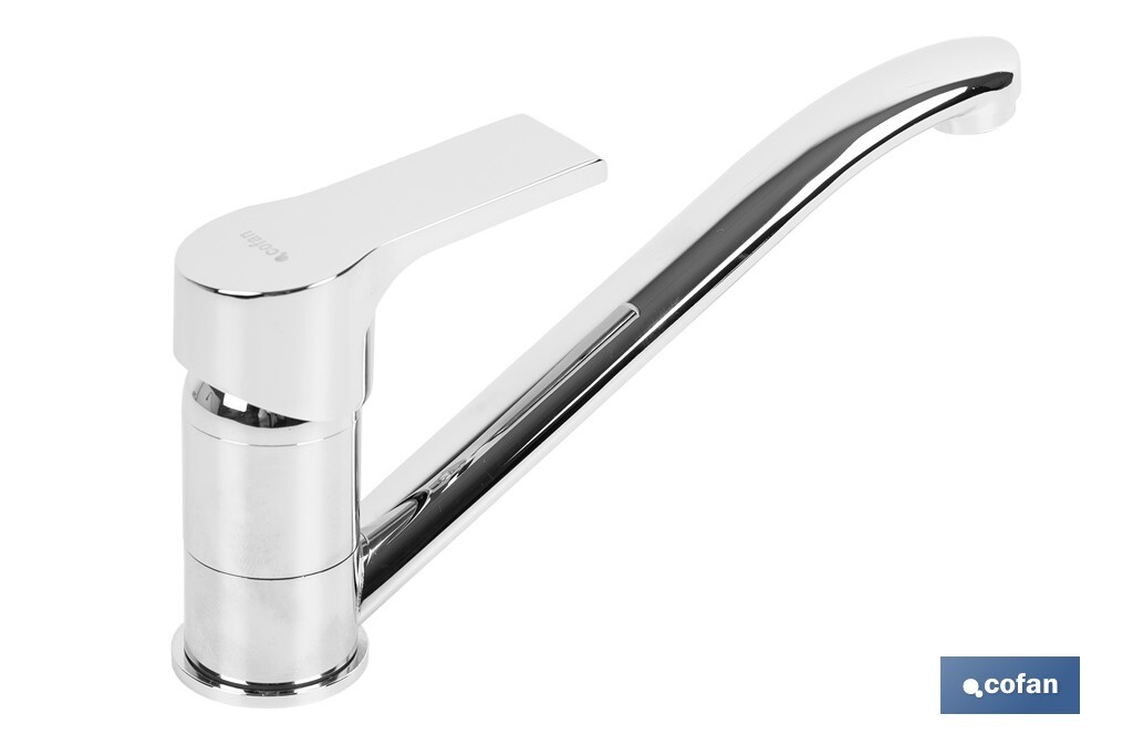 Single-handle sink tap | Low spout | Ross Model | Brass | Size: 12 x 25 x 4cm - Cofan