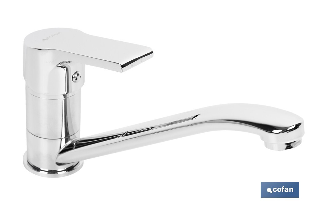 Single-handle sink tap | Low spout | Ross Model | Brass | Size: 12 x 25 x 4cm - Cofan