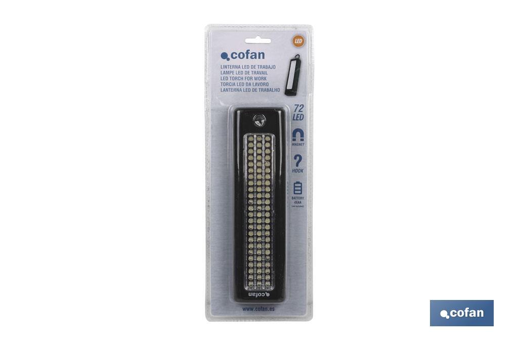 RECTANGULAR 72 LED LAMP MAGNET/HOOK - Cofan