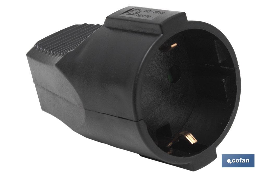 Base per presa mobile bipolare | 16 A - 250 V | Colore: nero - Cofan