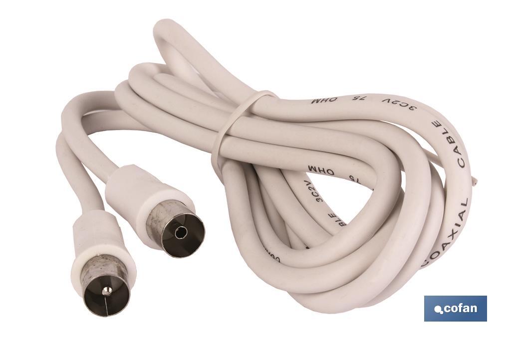 TV aerial extension cable | With Male & Female Connectors | Cable length of 1.5 and 2.5 metres - Cofan