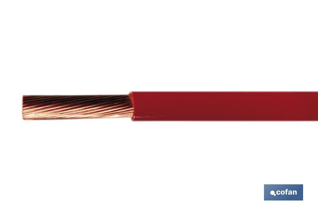 Rollo Cable Eléctrico de 100 m, H07V-K, Sección 1 x 1,5 mm2, Color rojo