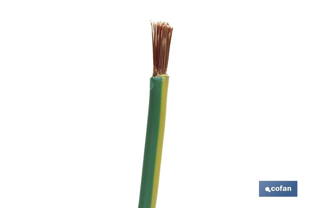 Rollo Cable Eléctrico de 100 m H07V-K | Sección de cable en varias medidas | Color: Verde - Cofan