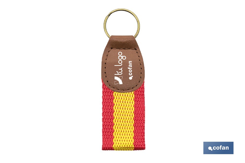 Llavero de polipiel con bandera de España - Cofan