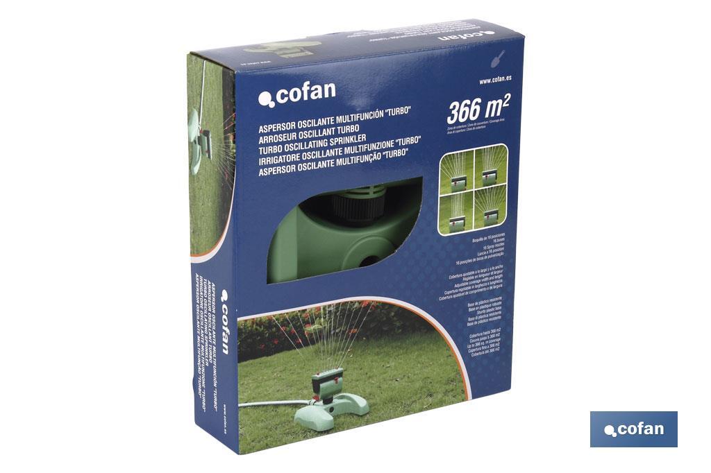 Asperseur d'arrosage oscillant multifonction | 16 sorties | Convient pour le jardin | Couverture réglable - Cofan