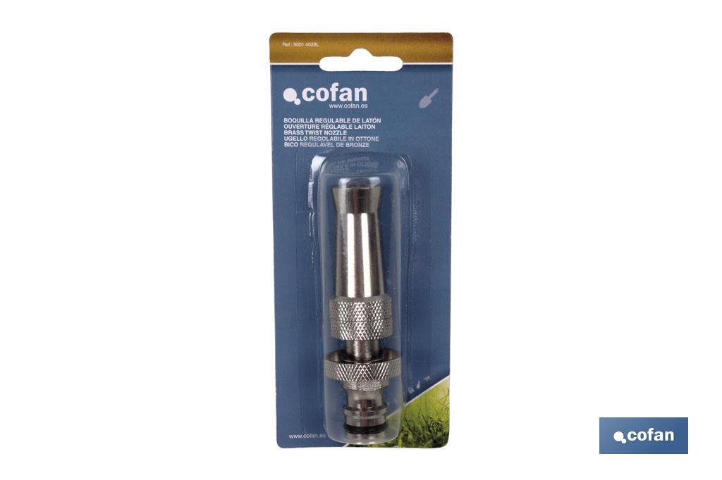 Boquilla Regulable de Latón | Boquilla para Mangueras de Jardín | Para varios tipos de riego - Cofan