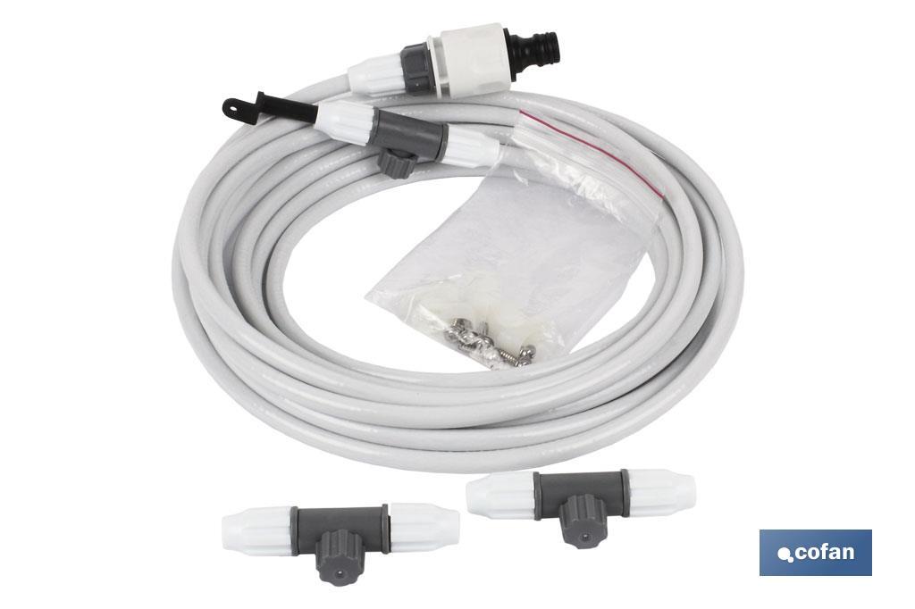 Kit de Nebulización de agua | 6 Metros | Contiene 3 Aspersores | Adecuado para terrazas y jardines - Cofan