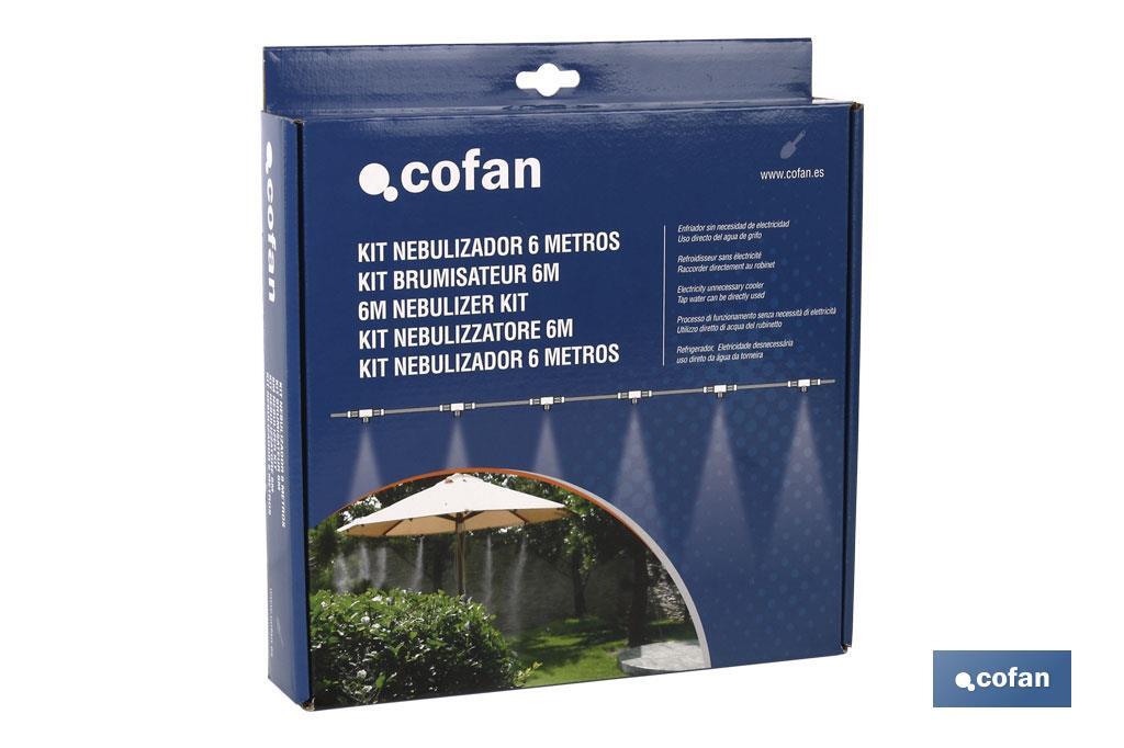 Kit de Nebulización de agua | 6 Metros | Contiene 3 Aspersores | Adecuado para terrazas y jardines - Cofan