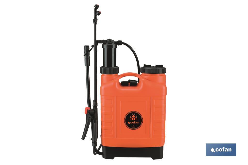 Pulverizador Espalda Manual | Capacidad: 12 litros | Color: Naranja/Negro - Cofan