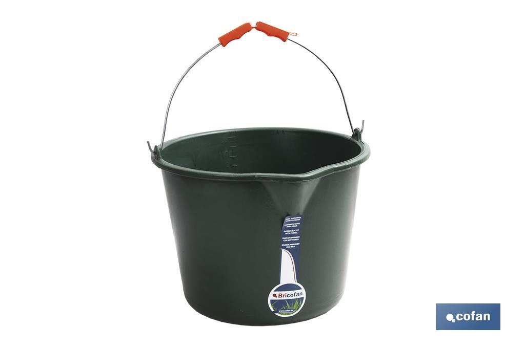 Bucket with Pouring Lip | 20-litre Capacity | With Stainless Steel Handle - Cofan