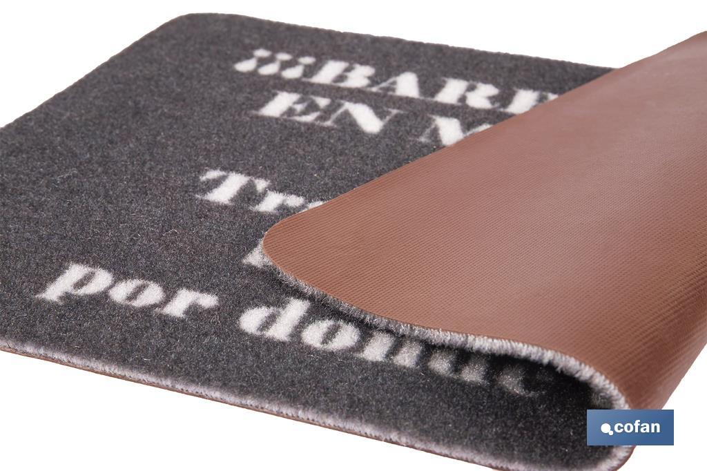 Felpudo entrada casa Barra libre | Adecuado para interior y exterior | Material resistente | Base antideslizante | Medidas: 40 x 60 cm - Cofan
