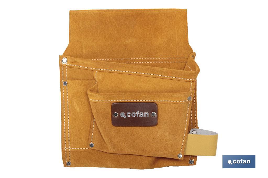 Super leather tool pouch | Cowhide leather | It has 6 pockets - Cofan