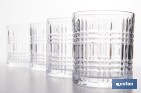 Pack de 6 vasos de agua con relieve | Capacidad: 27,5 cl | Material: vidrio | Color: transparente - Cofan