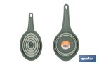 Pack de embudo y colador plegables con mango y capacidad para 0,6 litros | Color: verde | Ahorro de espacio y fácil almacenamiento - Cofan
