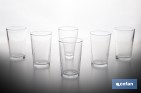 Pack de 6 vasos de caña de vidrio templado | Capacidad: 200 ml | Adecuado para cerveza, agua, refrescos y zumos - Cofan