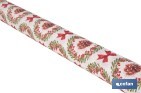 Rollo de mantel resinado antimanchas con lazos y piñas | Materiales: 75 % algodón y 25 % poliéster | Diseño navideño, fácil de limpiar - Cofan