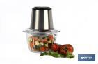 ELECTRIC FOOD CHOPPER | OLVERA MODEL | STAINLESS STEEL & GLASS BOWL | 400W | 1.2-LITRE CAPACITY